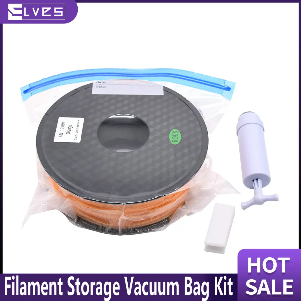 ELVES 3D Printe Filament Storage Vacuum Bag Kit Cleaning Humidity Resistant Sealed Bags for 3D Printer Filament Dryer ABS PLA