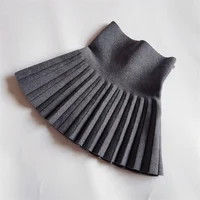 Jupes pour enfants automne/hiver jupes pour filles jupes courtes plissées tricotées pour enfants jupes plissées taille haute couleur unie 2