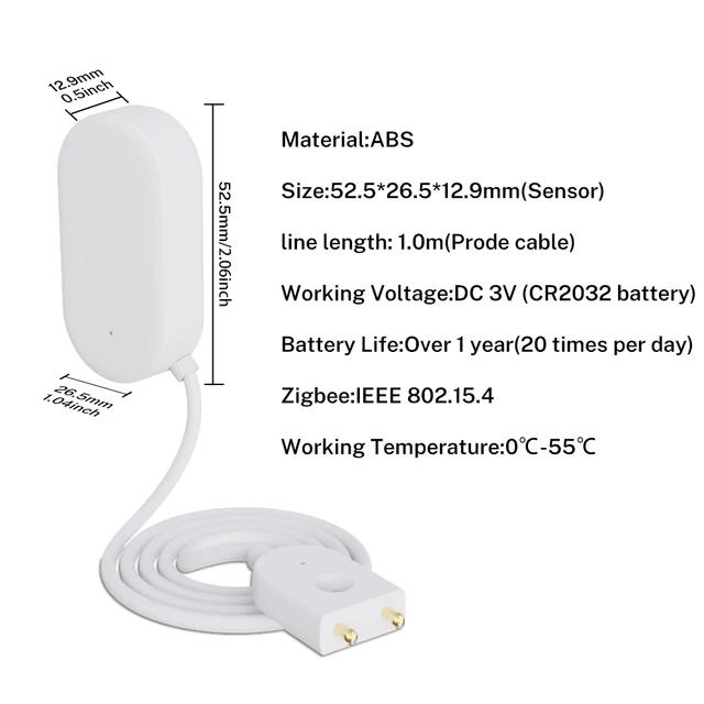 Tuya WiFi ZigBee Water Sensor Leakage Alarm Flood Leak Detector Smart Home APP Remote Control Security Protection Support Alexa 6