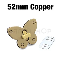 Elegant Metal Butterfly Turn Lock Clasp for Handbag and Purse Crafting (52mm Copper)