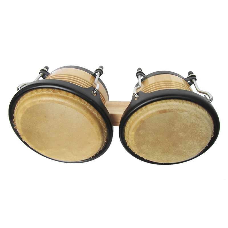 Solid Wood Bongo Drum 7 Inch and 9 Inch Adults Beginners Professional Bongos Drum Children Hand Drumming Percussion Instruments