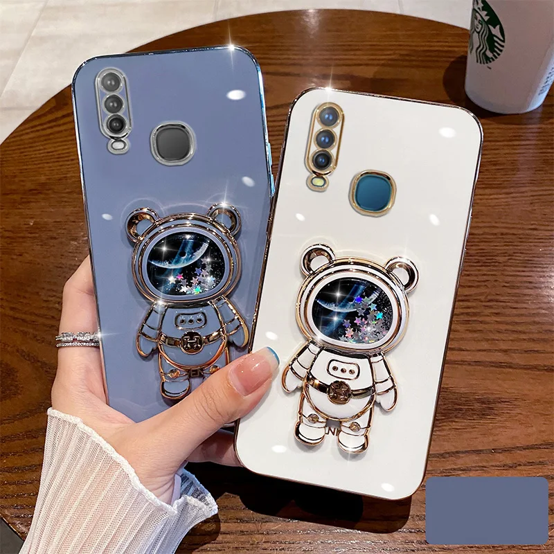 

Glitter Quicksand Astronaut Soft Case For Vivo Y22S Y20 Y20S Y21 Y15S For Vivo Y11S Y12 Y12S Y20i Y15 Folding Bear Holder Cover