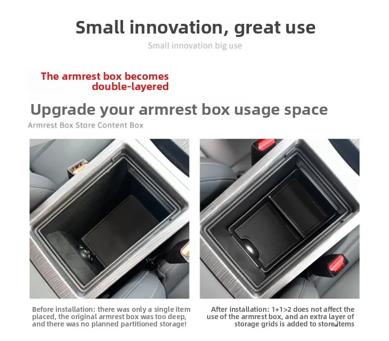 Car Armrest Storage Box Center Console Storage Tray for exploring 06/Chery Jaeco J7 description 2