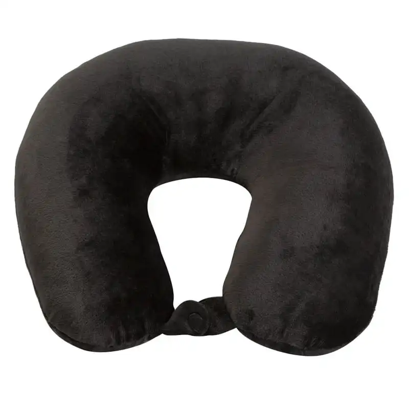 

Travel Neck Pillow,100% Polyester Fleece Knit, Black, One Size
