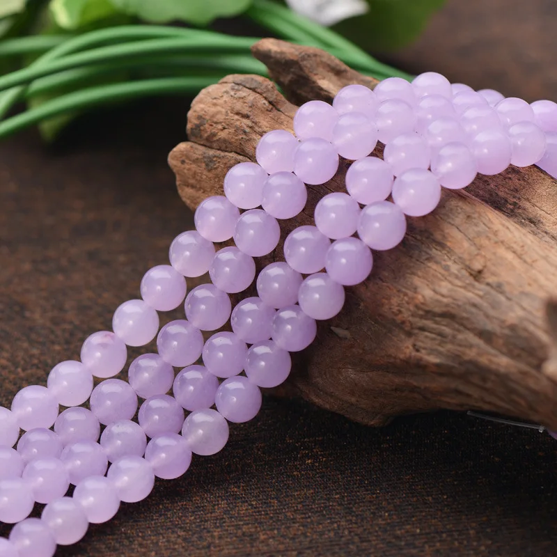 

Joanlyn Grade A Natural Light Purple Jade Beads 4mm 6mm 8mm 10mm 12mm Smooth Polished Round 15 Inch Strand JA02