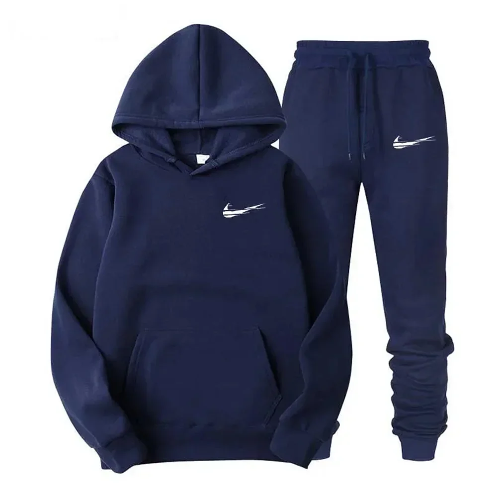 Men's Hoodie + pants Two-piece Set Autumn Winter Printed Size S-3XL