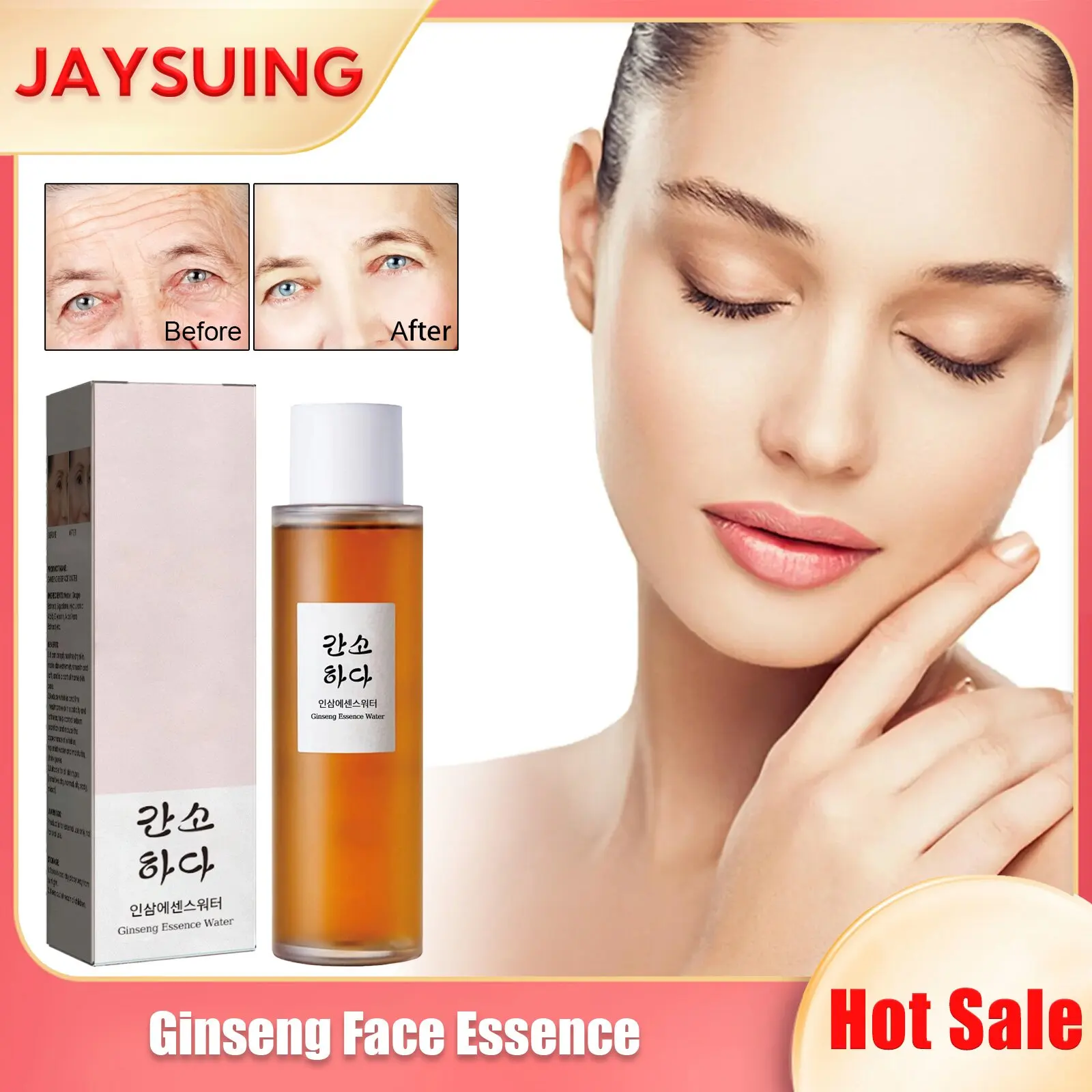 

Ginseng Face Essence Wrinkle Removal Anti Aging Fade Fine Lines Lighten Dark Spot Lift Firming Pore Shrinking Niacinamide Serum