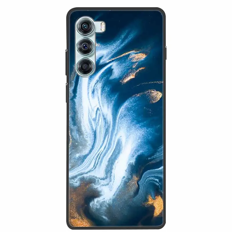 Marble Silicone Black Soft Protective Phone Case Cover