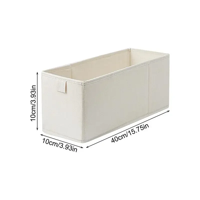 Long Storage Container Bin Foldable Small Baskets Fabric Storage Bins Stable Sock Underwear Organizer For Drawer Shelf Closet 4