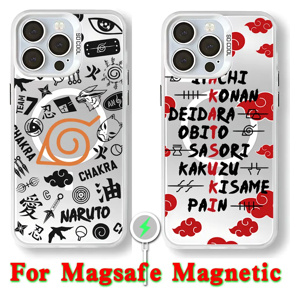 Japan Anime Uchiha Magnetic Phone Case with Silver-Plated Lens Border