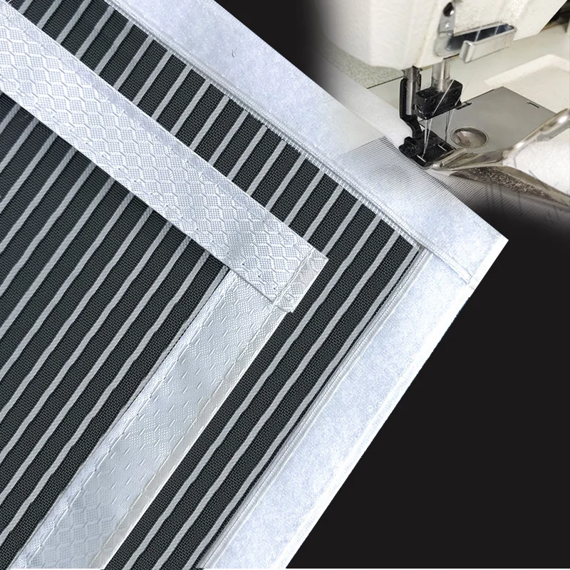 암호화된 다이아몬드 메쉬가 있는 맞춤형 지퍼 홈 자체 접착 모기장, 흰색 고급 줄무늬 버전