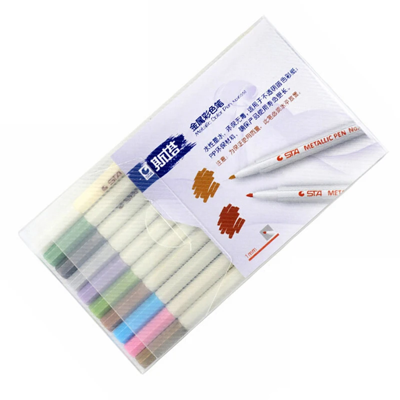 Genuine star metal bead pen color hard head light green 10 color paint pen hand tent marker decorative graffiti album 10pcs graffiti gel pen