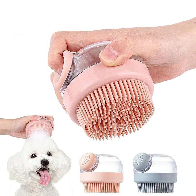

Cat Bathing Brush Comb Silicone Dog Massage Brush Hair Beauty Cleaning Brush Soft Shampoo Dispenser Dog Cat Cleaning Tools Comb