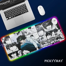 Large Office RGB LED Illumination Mouse Pad Mat Gamer Death Note Gaming Mousepad Keyboard Compute Anime Desk Mat For CSGO