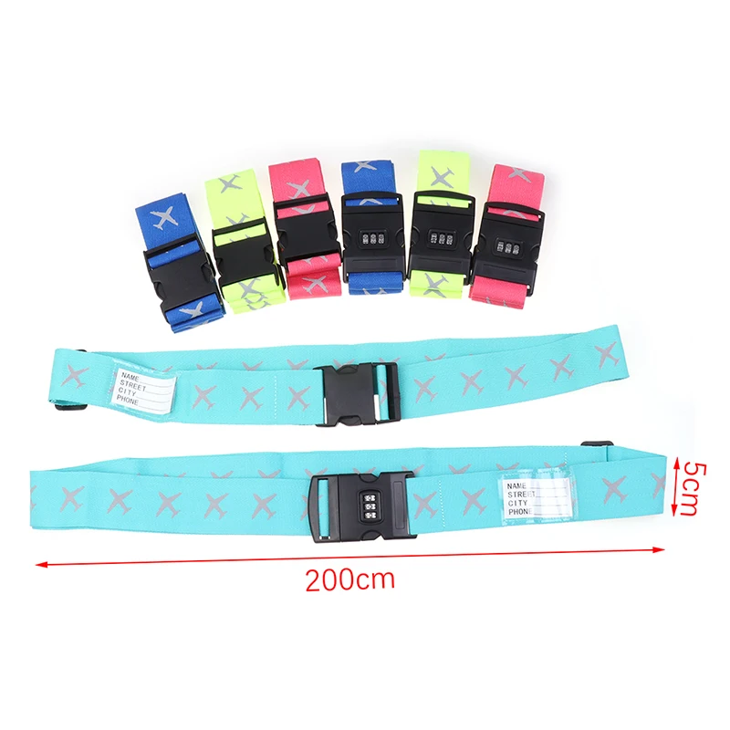 Travel Luggage Strap Password Lock Packing Belt Adjustable Baggage Secure Lock Anti-theft Luggage Strap Bundling Packing Belt