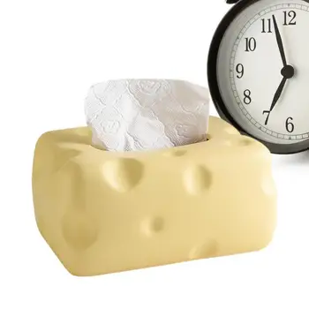 Cheese Fun Napkin Paper Drawer Box Home Creative Paper Drawer Box Cream Ceramic Paper Towel Box Cheese Ornament