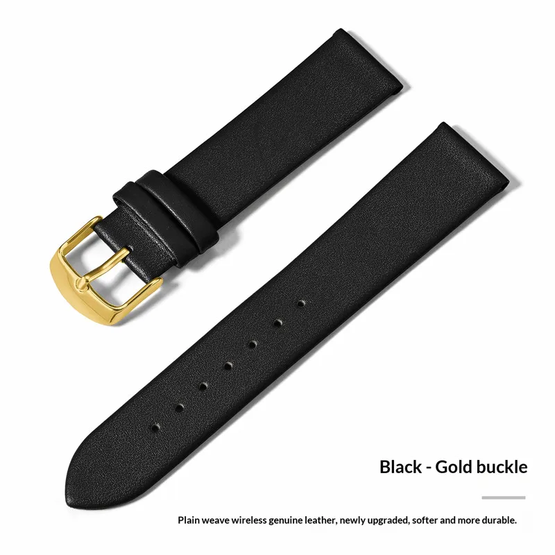 Premium Universal Genuine Leather Watch Strap - Soft, Waterproof Cowhide Band