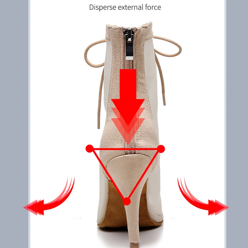 Woman Beige Flannel Latin Dance Shoes Women Stiletto  High Heel Dance Boots Girls Suede/rubber Lace Up Ballroom Dancing Shoes