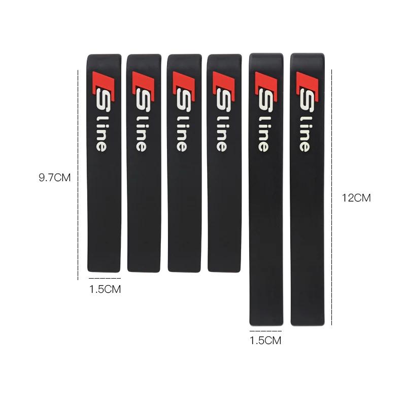 6-Piece Rubber Strip Car Door Anti-Collision Protective Stickers