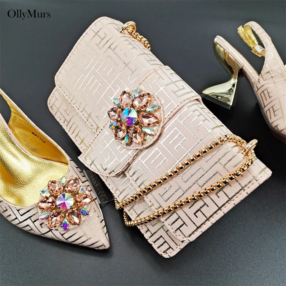 

Summer Hot Sale Pumps Wedding Party Shoes And Bag Set frican Fashion Woman Sandal Shoes And Bags Set For Evening Party