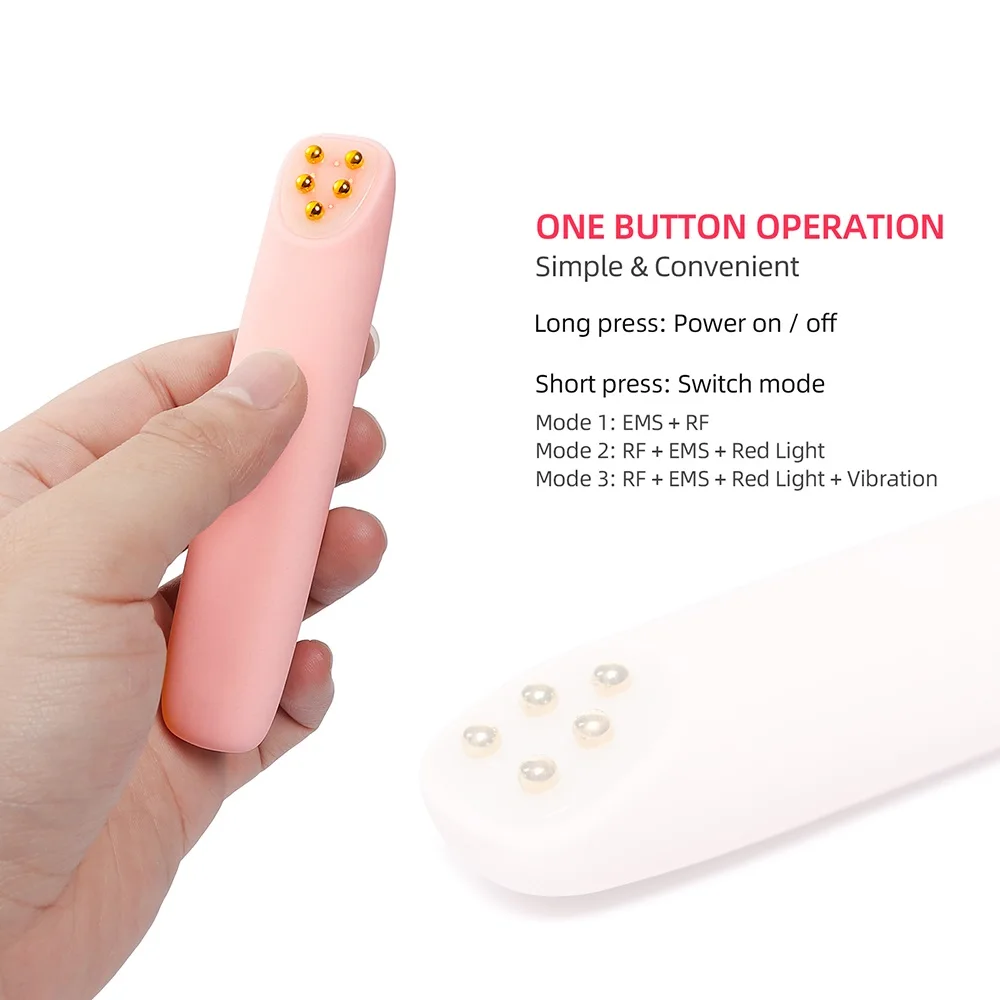 Eye Cream Roller EMS Vibration Heating Eye Massager Anti-Eye Wrinkle Dark Circles Eye Bags Remover Eyes Lifting Beauty Device