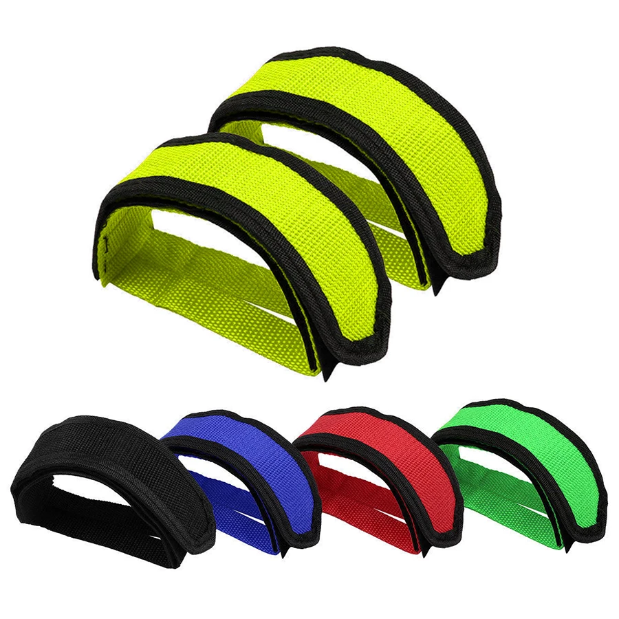 

1 Pair Nylon Bike Pedal Straps Toe Clip Strap Belt Adhesive Bicycle Pedal Tape for Indoor Fitness Bike Fixed Gear