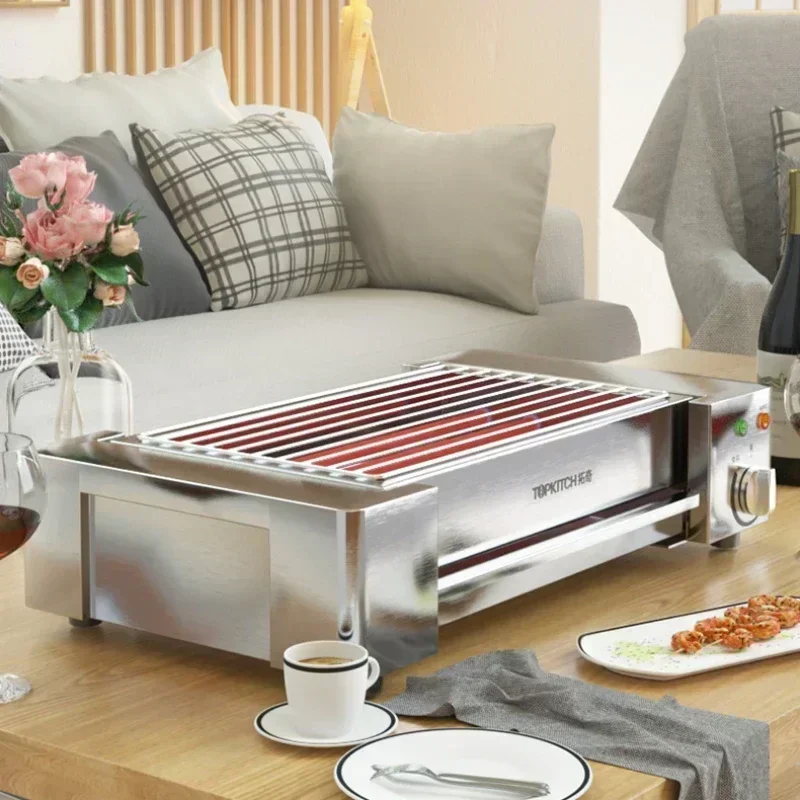 Electric BBQ Home Commercial Smokeless Grill Indoor Grilled Oyster Lamb Skewer Machine cast iron grill electric griddle rotisserie grill