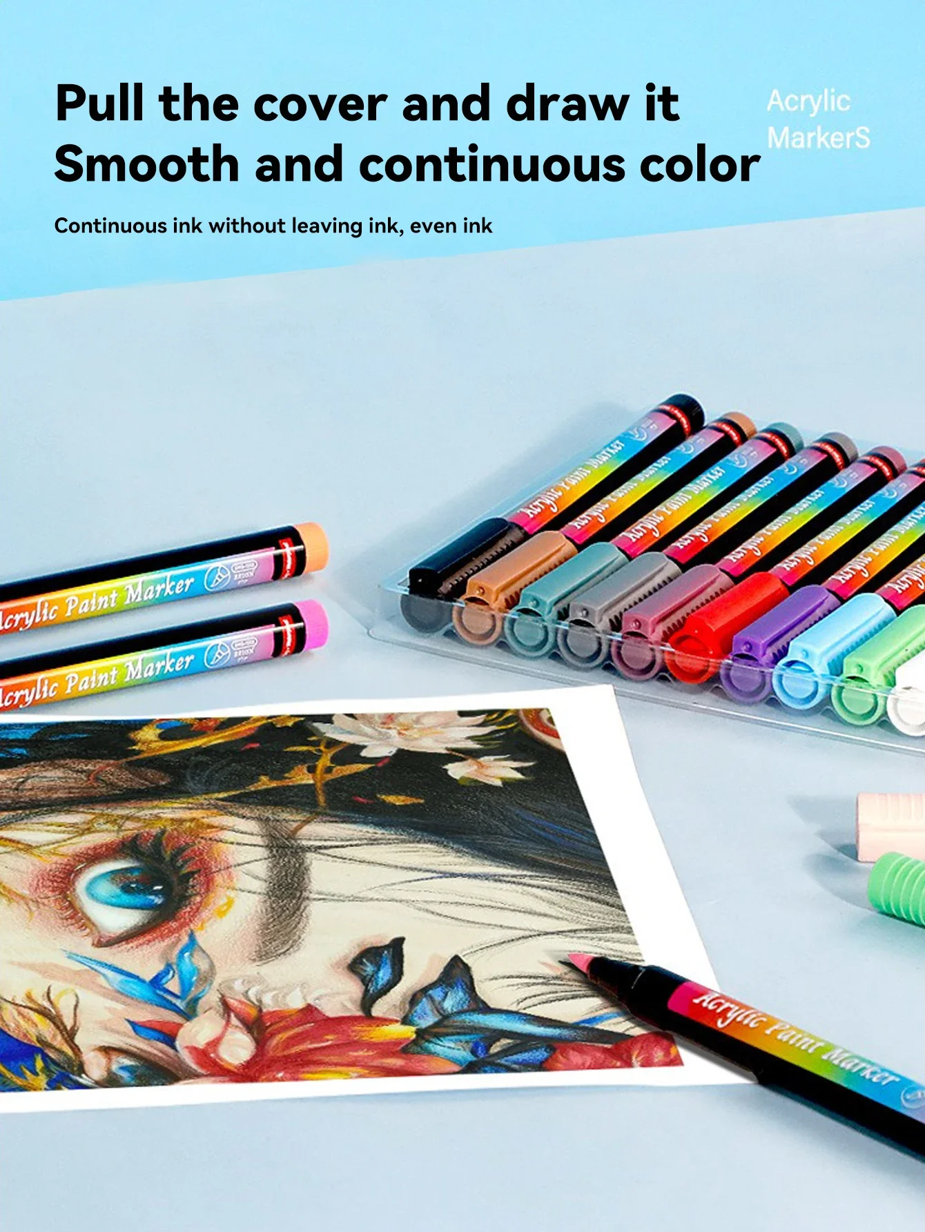 12-48 farben Weichen Kopf Acryl Marker Pen-Set Wasserdicht Split Farbverlauf Kawaii Graffiti Stift Schule Liefert Schreibwaren – Detail 2
