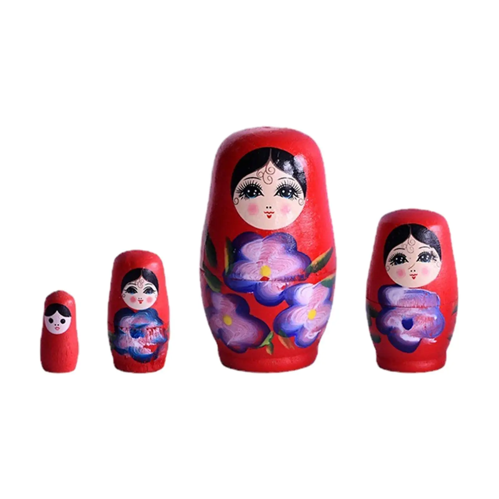 4 Pieces Nesting Doll Toy Cute Matryoshka Dolls for Tabletop Holiday Decor
