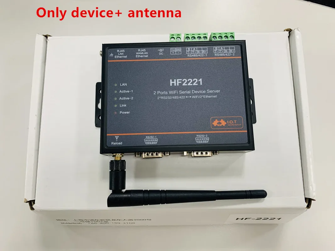 

HF2221 Industrial Modbus 2Ports Serial Server RS232/RS485/RS422 to WiFi Ethernet Device automation control