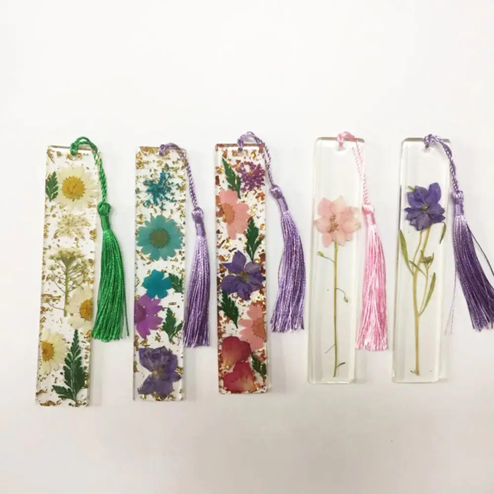 Floral Painting Bookmark Bookmarks Stationery Supplies Retro Flower Bookmark Creative Daisy Dried Flower Tassel Bookmark Mother'S Day Book Lover Gift Resin