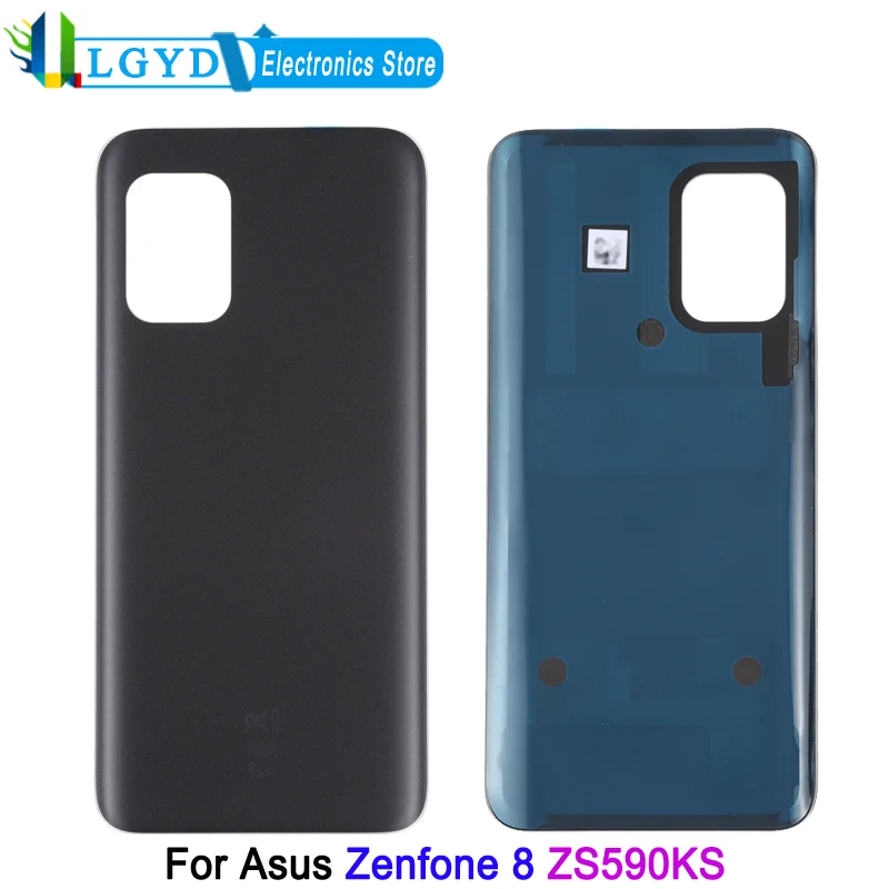 Стеклянная задняя крышка аккумулятора с клеем для Asus Zenfone 8 ZS590KS задняя крышка телефона ремонт Запасная часть