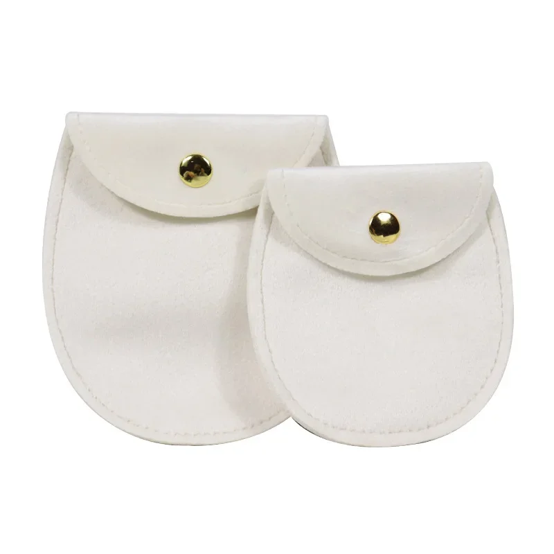 Borsettina Portagioie In Velluto Con Bottone A Scatto - 7,5x9,3 Cm Verde - Sacchetto Regalo Per Anelli, Orologi, Monete, Rossetti