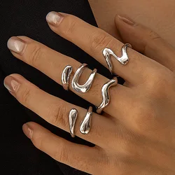 Irregular Geometric Rings - Punk Fashion Beach Style in Gold & Silver (02)
