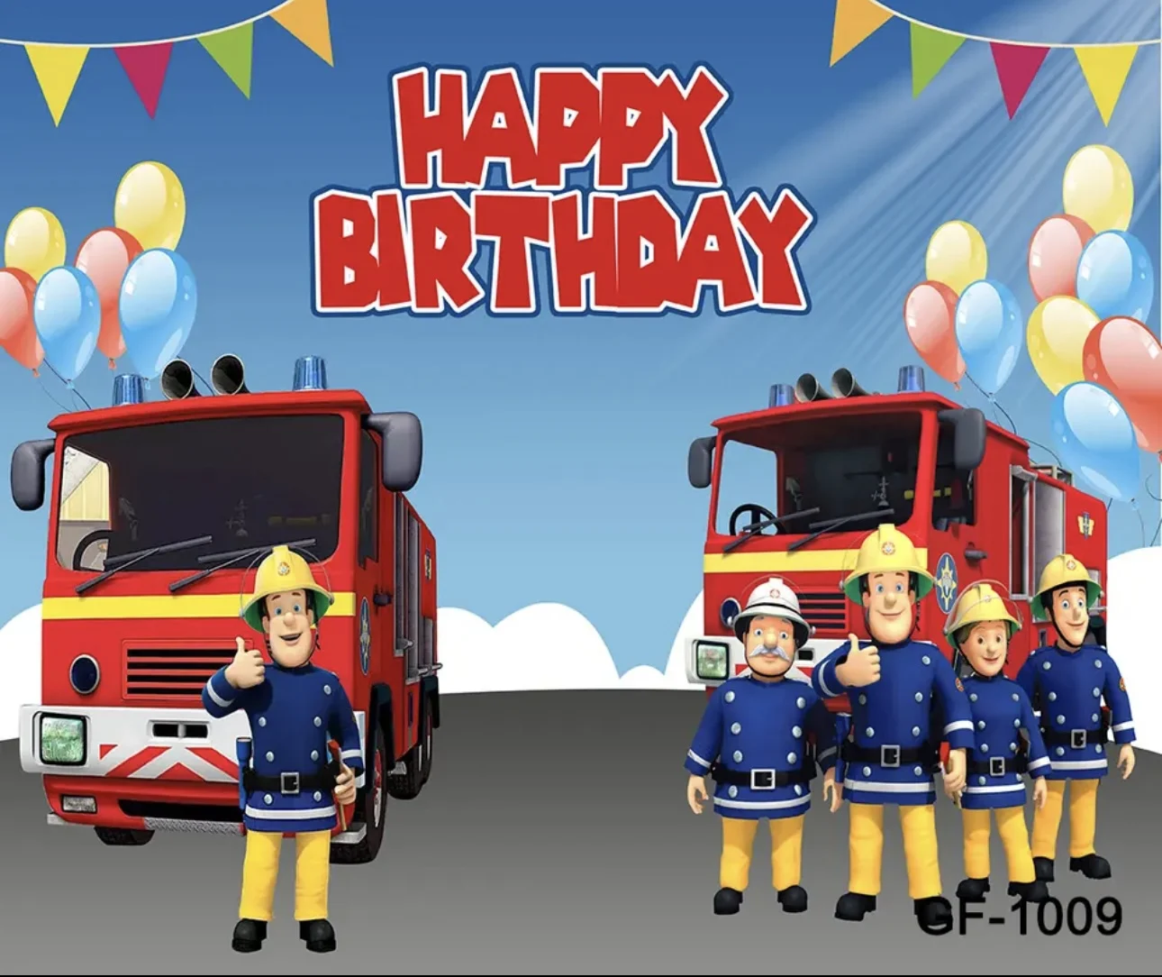 Firefighter Sam&S Birthday Party Backdrop Fireman Fire Truck Photography Background Boy Birthday Party Decorations Banner birthday backdrop party decoration party supplies