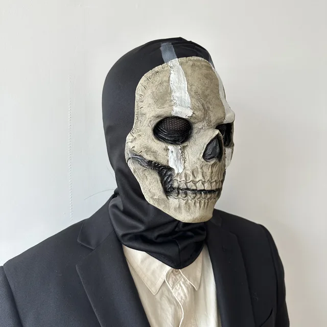 Capacete de caveira de terror, capacete de caveira de cabeça cheia de látex  macio e atraente para a fantasia de cosplay(cinza claro) : :  Brinquedos e Jogos