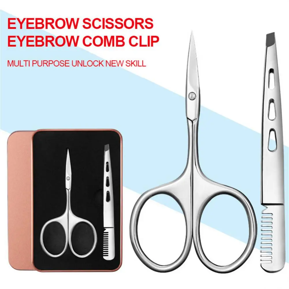 1~4PCS Professional Nail Scissor Manicure for Nails Eyebrow Nose Eyelash Cuticle Scissors Curved Pedicure Makeup Tools 2