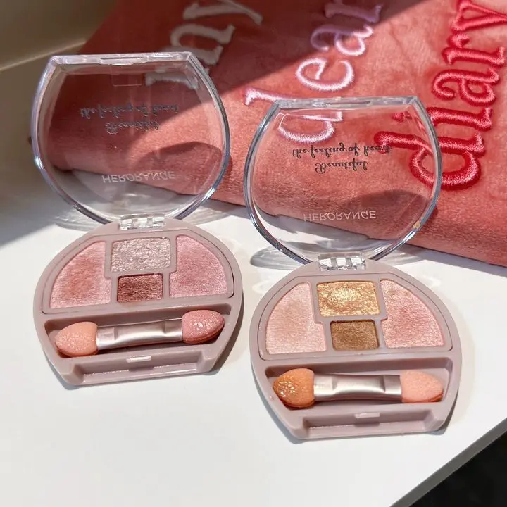 4 Colors Eye Shadow Powder Palette Mist Sleeping Silkworm Eye Shadow Comprehensive Disk Natural Tone Pink Eyeliner Makeup