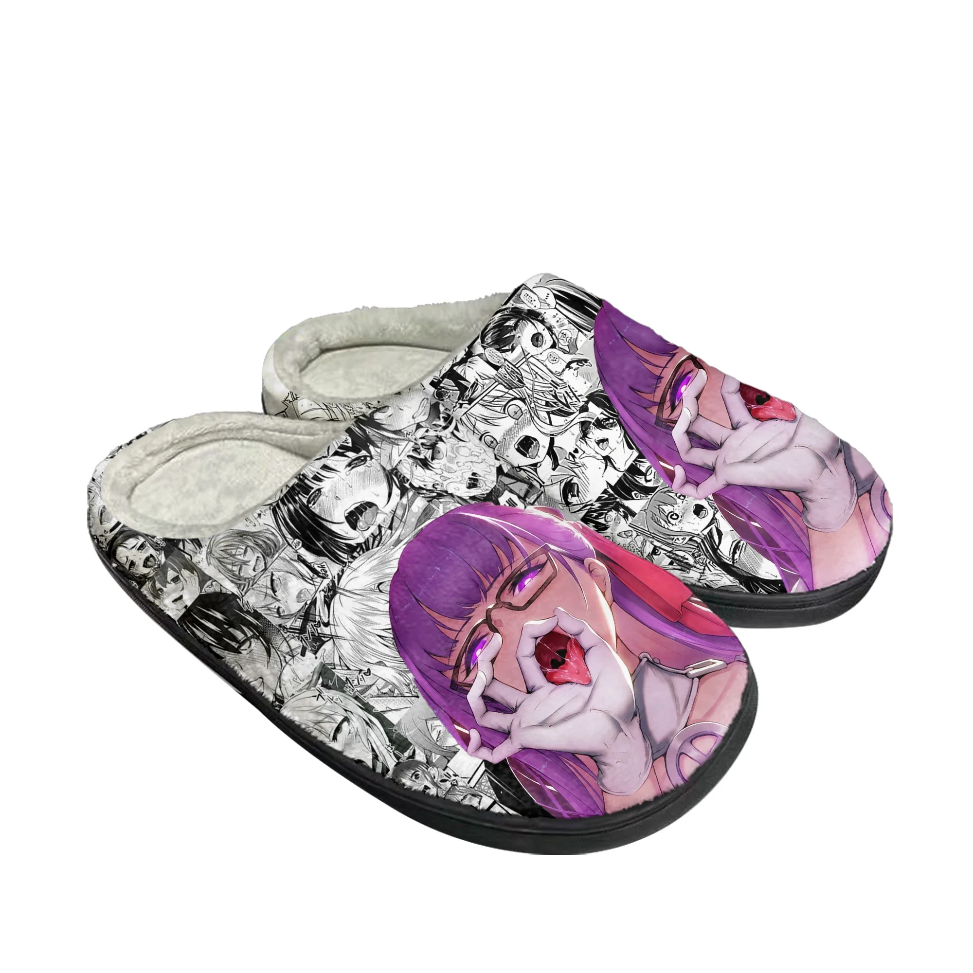 Cartoon A-Ahegaos Home Cotton Slippers Men Women Plush Bedroom Casual Keep Warm Shoes Thermal Indoor Slipper Customized DIY Shoe
