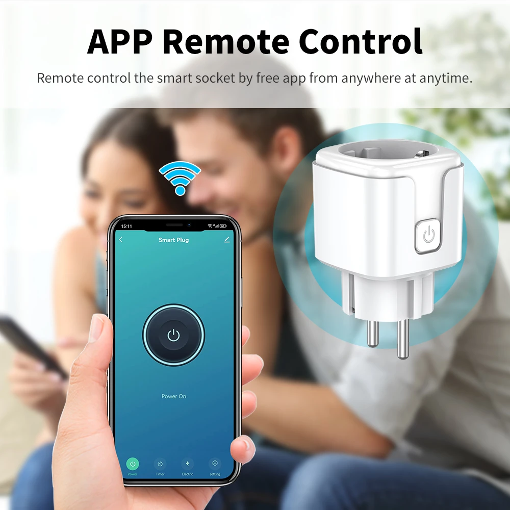 Ewelink Smart WiFi EU Plug With Power Monitoring Timing Function 16A/20A Socket Outlet Voice Works with Alexa Google Home Alice 3