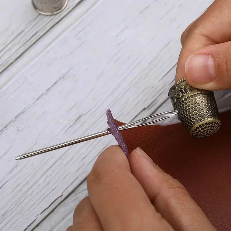 Vintage Copper Sewing Thimbles Silver Gold Finger Protector Tools DIY Craft Household Sewing Embroidery Sewing Tools & Accessory