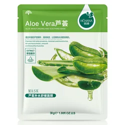 30-Piece Natural Plant Facial Mask Set - Moisturizing & Anti-Aging Skincare Sheets (Aloe 30p)