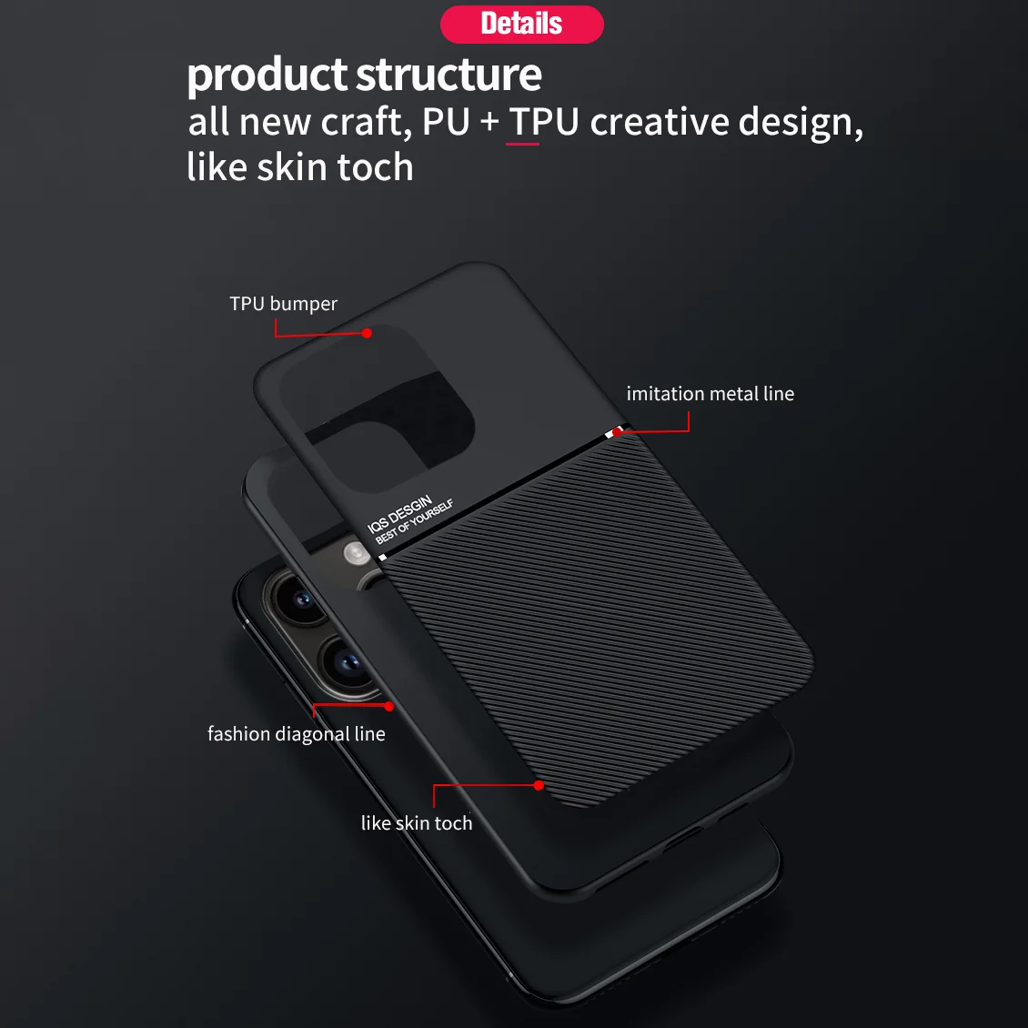 Sleek Matte Leather Magnetic Shockproof Phone Case Cover