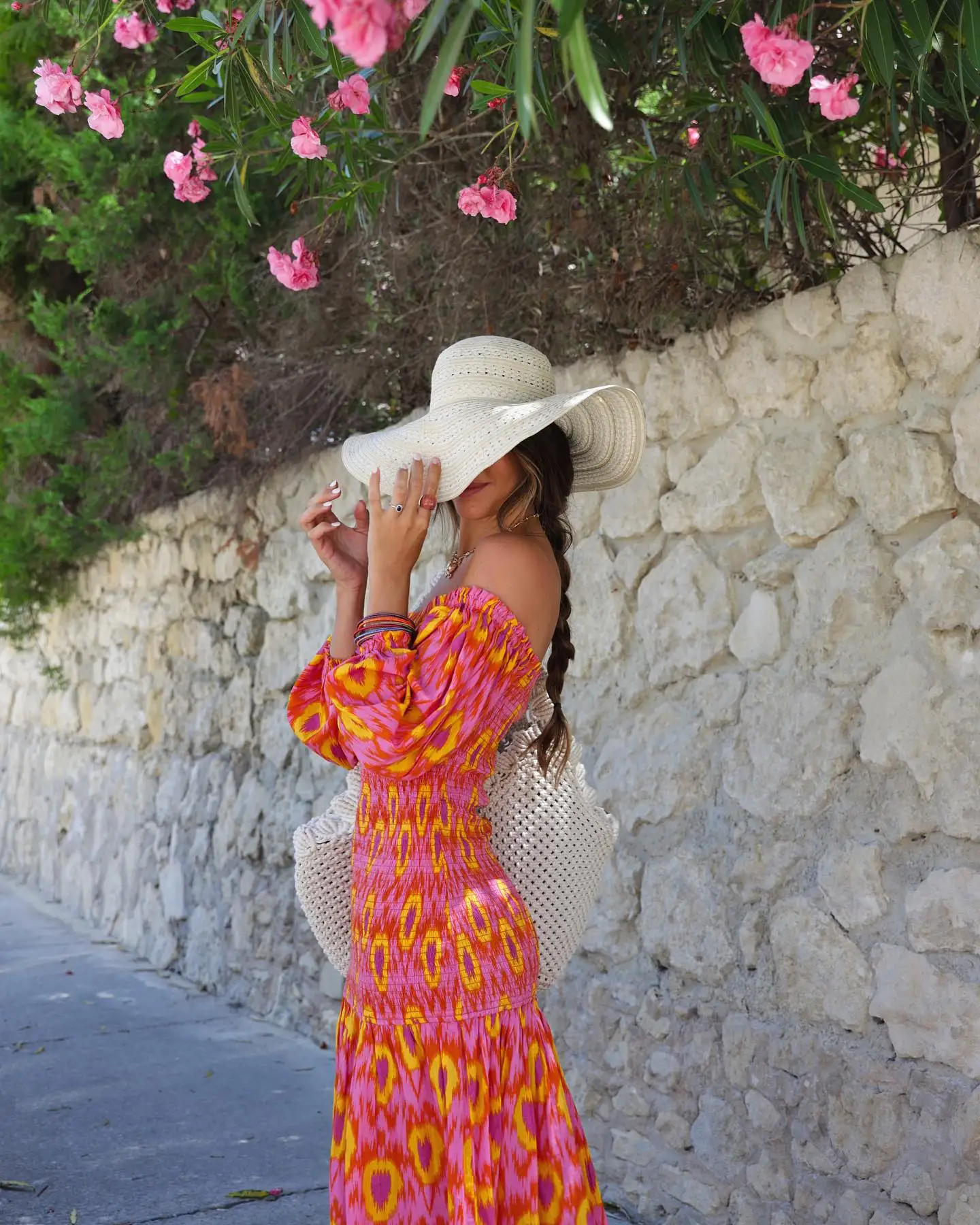 Women Summer Party Holiday Lady Print Ruffle Pleated Long Dress Fashion Off Shoulder Puff Sleeve Midi Dress. XS-L picture