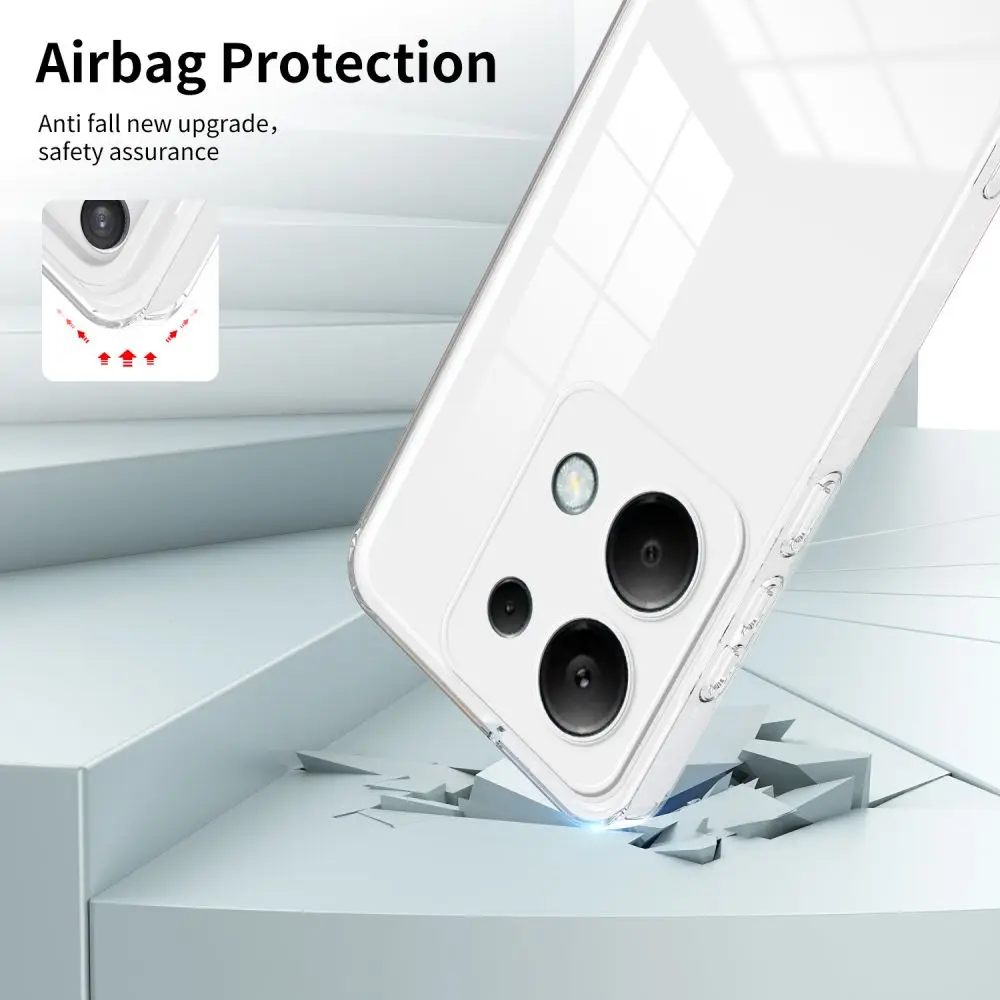 Enhanced Transparent Protective Back Cover - Hard PC+TPU 3-in-1 Design