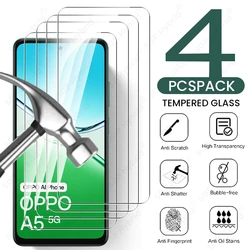 4 - Pack 9H Full Coverage Tempered Glass Screen Protectors for Oppo A5m 4G (Transparent)