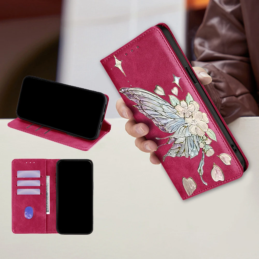 Butterfly Painting Pattern Phone Case with Flip Cover