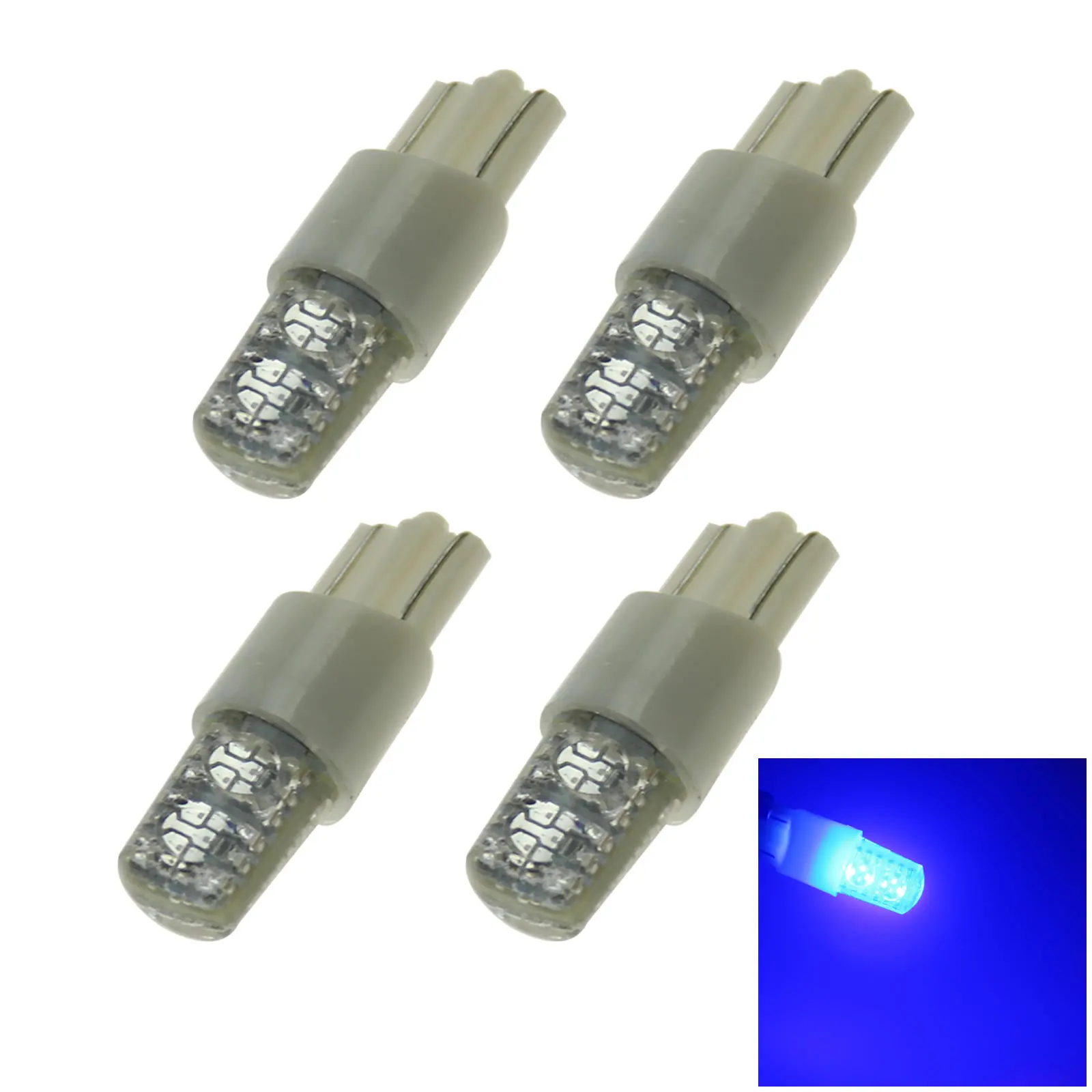 Фото 4x Blue Auto T10 W5W интерьер (карта/купол) светильник 4 излучателей 2119 SMD СВЕТОДИОДНЫЙ 657 1250 Z20124 №1