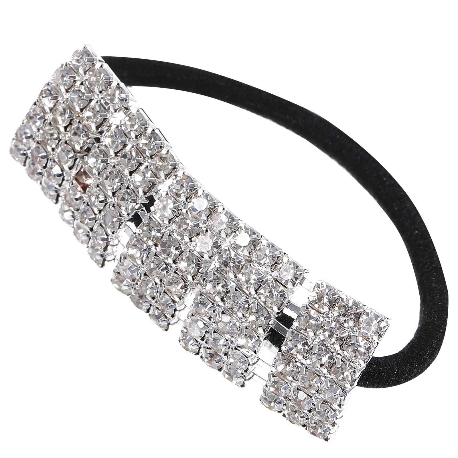 

Ponytail Holder Stretch Elastic Band Bracelet Rhinestone Hair Tie Girl Women Clips for Girls