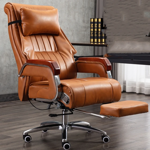 Luxury Executive Office Chairs Genuine Leather Adjustable Top Layer Cowhide  Ergonomic Gaming Chair Mobile Cadeira Home Office - AliExpress